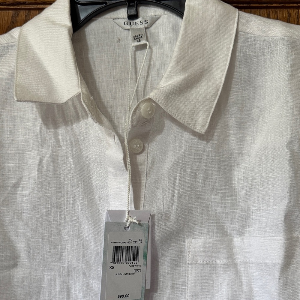 Guess Eco Gen Linen White Button-Up - Picture 5 of 7